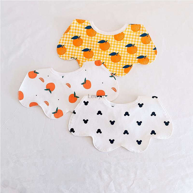 Baberos de algodón de doble capa para bebé, impermeable, delantal de alimentación para niños y niñas, toalla, Bandana, accesorios para bebés de 0 a 24 meses, 3 unids/lote: 013