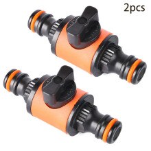 2PC Hose Pipe Tap Shut Off Valve Fitting Connector Garden Quick Coupler ABS TPR Uick Connectors Tool