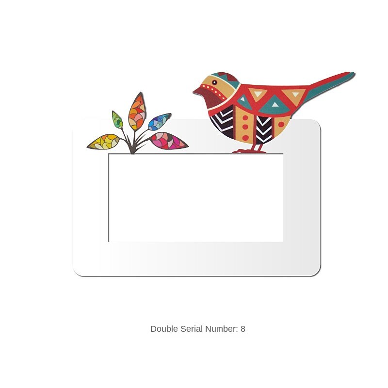 Bon augure oiseau interrupteur décoration pâte moderne Simple cadre couverture prise Protection couverture peut être carte peut coller Stickers muraux: 8
