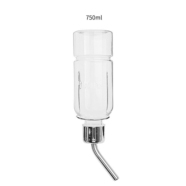 Botella de agua colgante de acero inoxidable para mascotas, bebedero de 180ml, 350ml, 750ml, para conejillo de indias, ardilla, conejo, hámster: 750ml