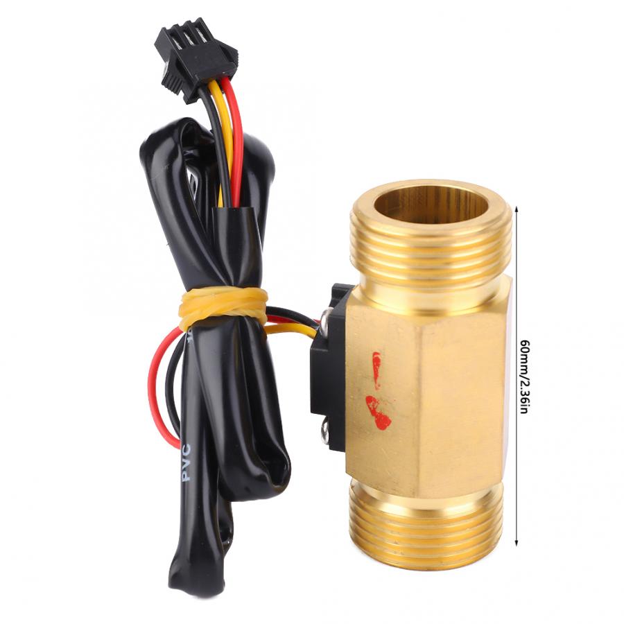 G3/4in Hall Effect Flow Rate Meter Male-Male Thread 1~30L/min Flow Sensor Gauge Liquid Level Sensor