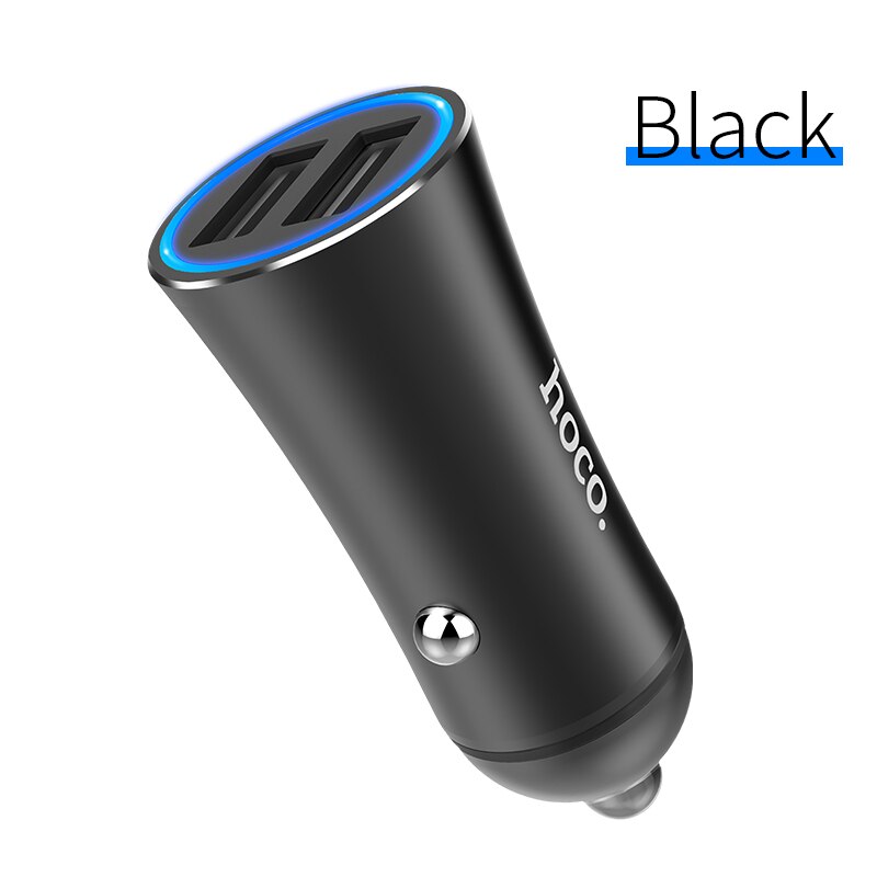 HOCO 5V 3.1A Dual USB Ports Car Charger Adapter with LED light Fast Charge Car-Charger for Samsung iPhone Xiaomi Huawei Camera: Default Title