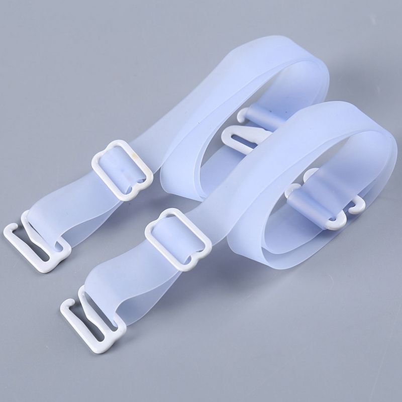 Vrouwen 1cm brede snoepkleurige siliconen bh-bandjes, onzichtbare bh-verlengband, verstelbare bh-haakverlengers, accessoires: Hemelsblauw