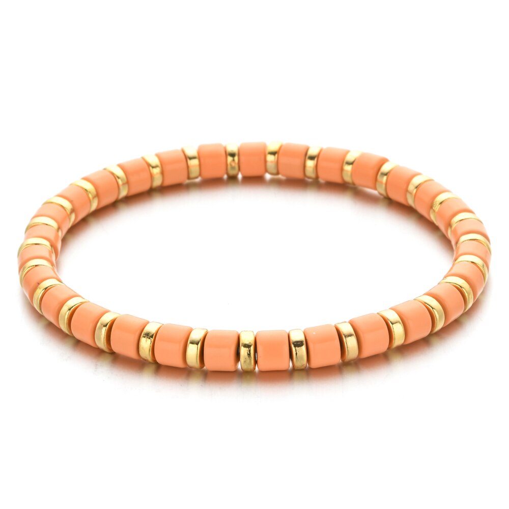 Boho pulseira de esmalte, boho, bonito, de arco-íris, stretch, colorida, nova moda, multicolorido, azulejo, miçangas, surf, praia, joia, presente: A8