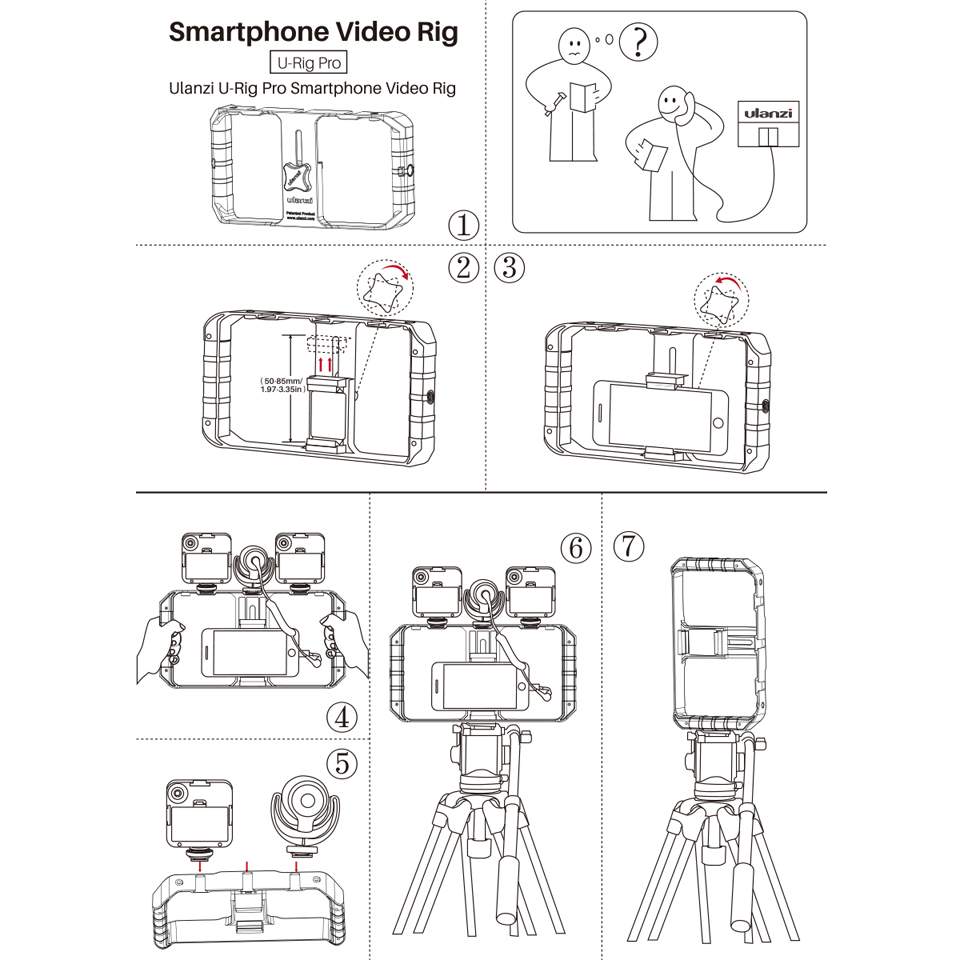 Smartphone Video Rig, Video Stabilizer Handgreep voor iPhone Samsung Huawei Mobiele Telefoon Filmmaken Professionele Videomaker