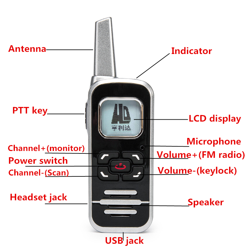 Mini talkie-walkie Portable T-M6P, Radio FM 128CH UHF 400-520MHz pour appareil de Communication et à usage personnel
