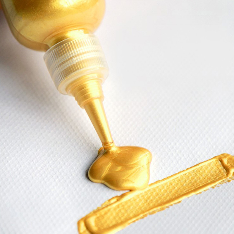 60ml Golden Acrylic Paint DIY Metallic Paint Wall Painting Foguang Gold Waterproof Liquid Hand Painting Acrylic Paint: YL