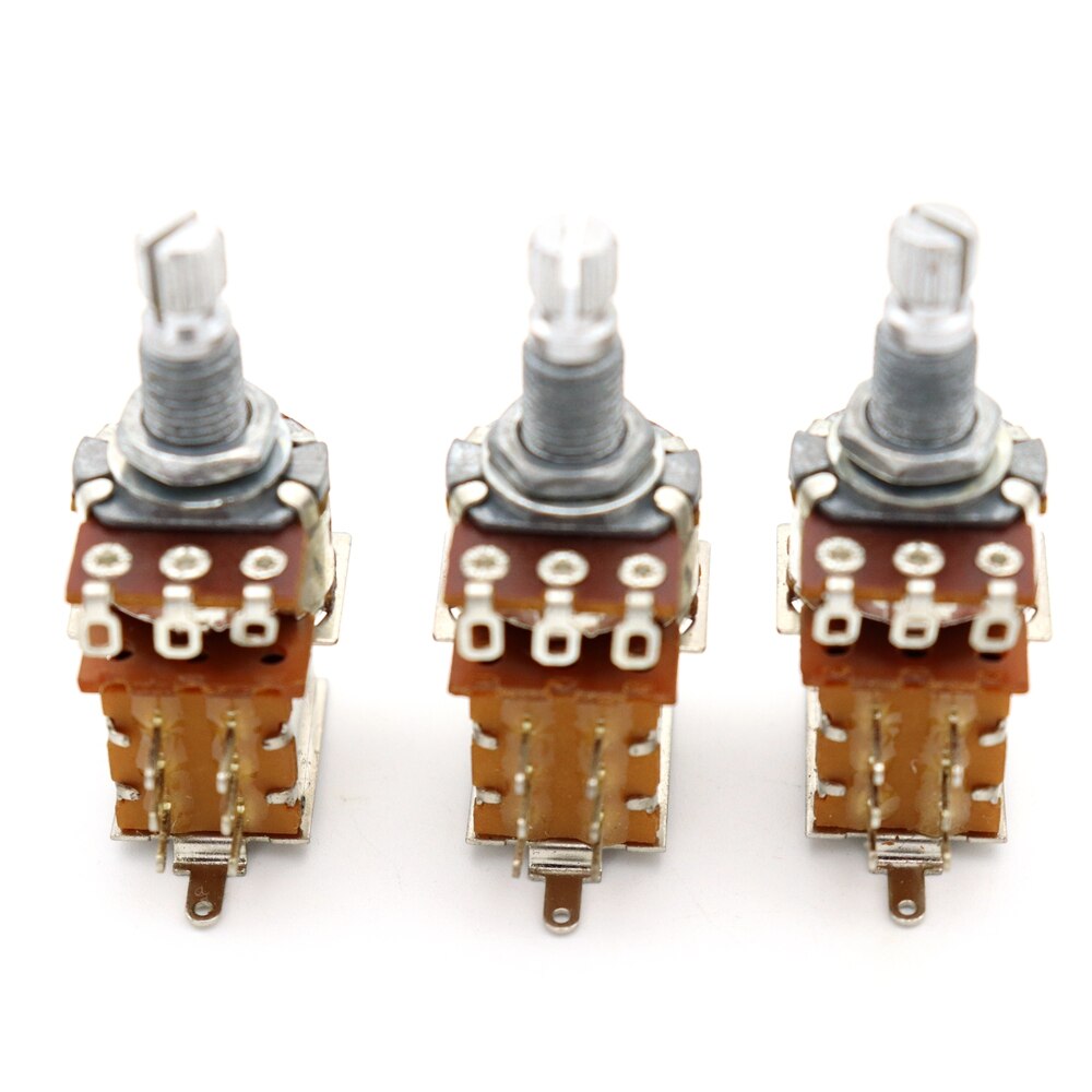 3Pcs Gitaar Pot Bass Push Pull Pot Push Pull Gitaar Potentiometer Volume Tone Korte Split Shaft Switch Potten B500K: 3pcs B500K Silver