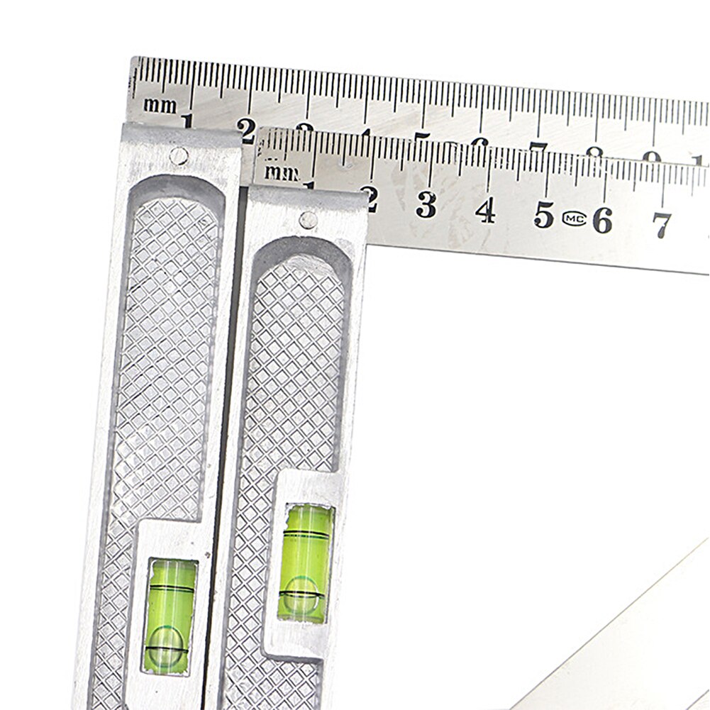 Escuadras de 90 grados, herramienta de medición para carpintería con cuenta Horizontal, ángulo de carpintero, regla triangular de acero inoxidable portátil para el hogar