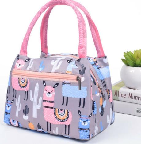 Draagbare Lunch Tas Animal Print Thermische Geïsoleerde Lunch Box Voor Vrouwen Kids School Handtas Unisex Waterdichte Picknick Tassen: 1