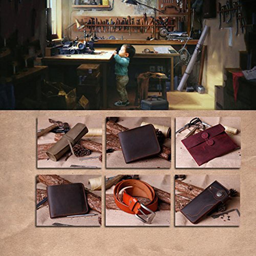 18Pcs/set Leather Craft Punch Tools Kit Stitching Carving Working Sewing Saddle Groover Leather Craft DIY Hand Tools