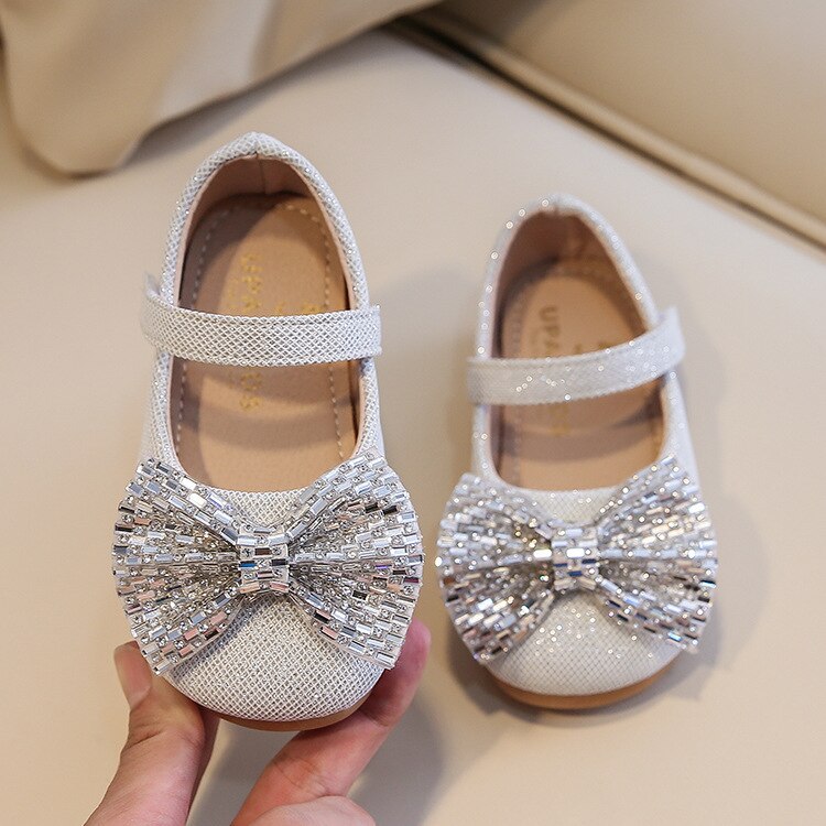 Prinses herfst kinderschoenen van leer voor baby's van mesh + pu met strik voor meisjes (1 2 3 4 5 6 jaar)