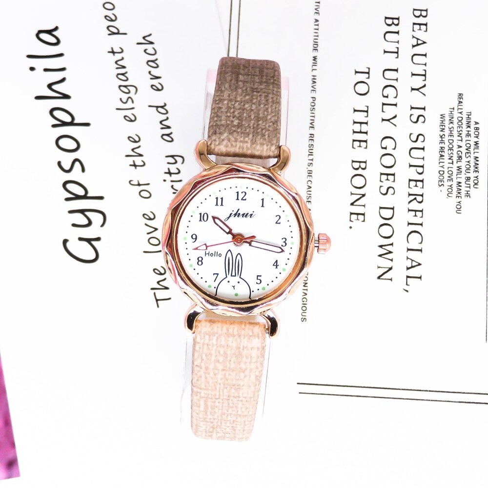 Top Brand Casual Watches For Women Unique Bracelet Watch Set Leather Simple Pink Ladies Clock Montre Femme: khaki