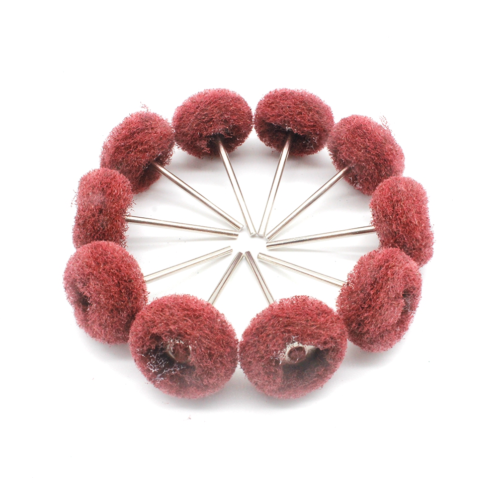 20pz Spazzola per lucidatura gioielli Feltro di lana di cotone Rettifica Levigatura Testa Abrasiva Lucidatura Ruota 2.35MM Gambo Trapano Utensile rotante: Arancione