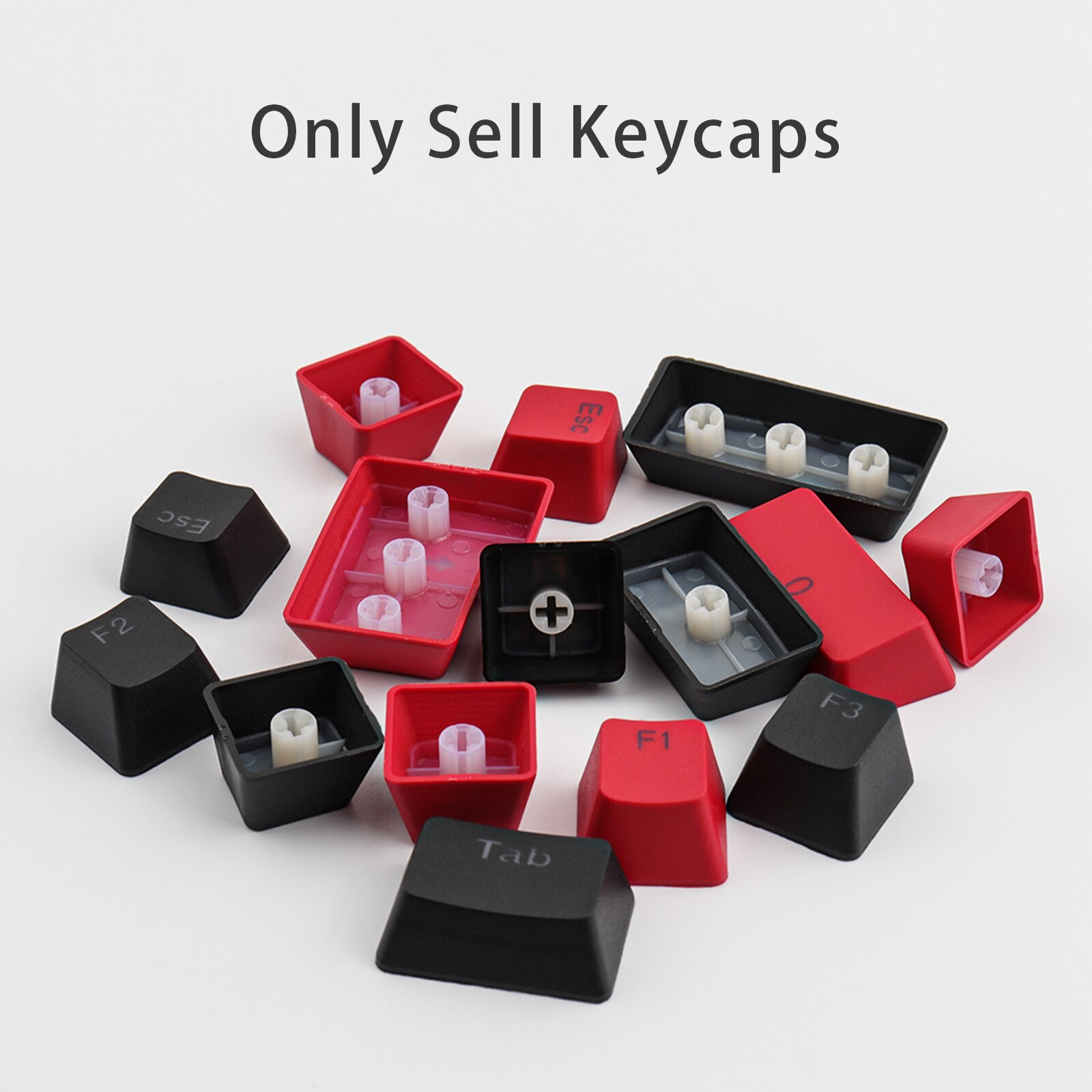 Pbt keycap 61 nøgle rød og sort dobbelt farve baggrundsbelysning keycaps universal kolonne til ikbc cherry mx annie mekanisk tastatur