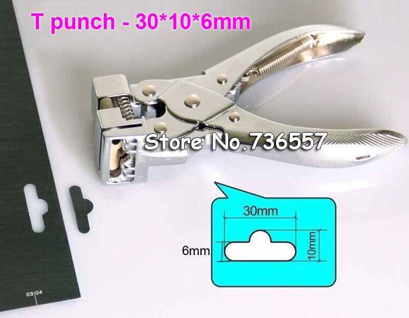 T Vorm Perforator Vlinder Vorm Opknoping Gaten Ponsen Handleiding Pvc Card Punch En Id Card Slot Perforator: T punch 30x10x6mm