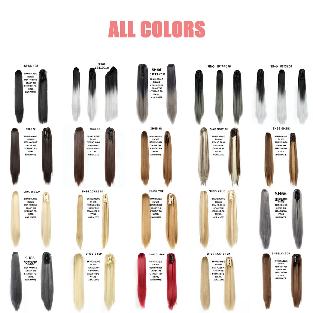 Azqueen Synthetische 22 "Lange Rechte Haar Klauw Paardenstaart False Haar Op Klauw Clip Staart Huis Paardenstaart Staart Haar