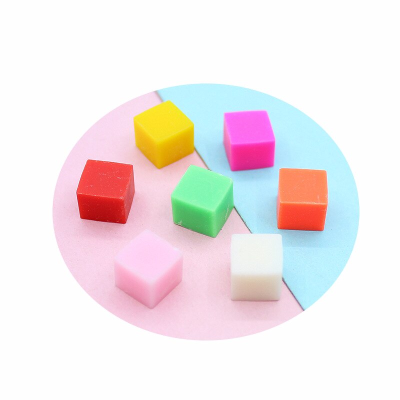 50 g/lote polvilhe a argila do polímero polvilhe a polpa quadrada colorida da carne do fruto da simulação femo polvilhe para ofícios que fazem diy o deco parte 9*8mm