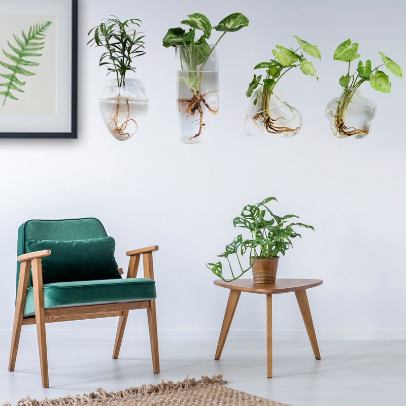 Wandhangende vissenkom glazen wandbloempot aquariumdecoratie plantenbak msu 88