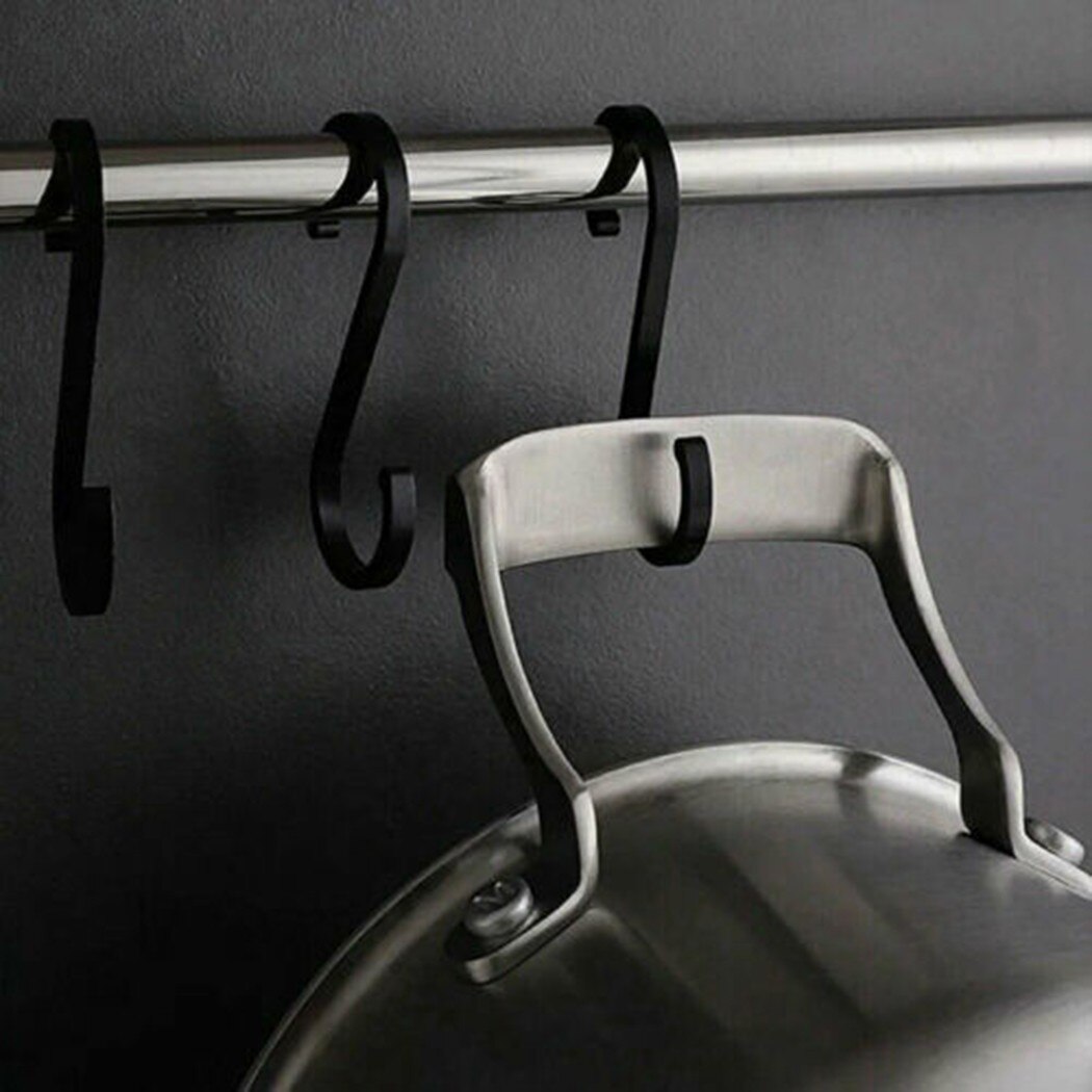 Crochet en aluminium en forme de S pour Pot de cuisine, 12 pièces, espace de suspension pour vêtements, chambre à coucher, cuisine, salon