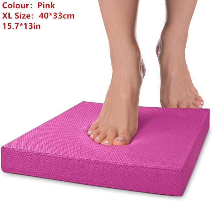 Sanft Gleichgewicht Pad TPE Yoga matt Schaum ÜSpund Pad Dicken Gleichgewicht Kissen Fitness Yoga Pilates Gleichgewicht Gremium für Physikalische Therapie: XL Rosa