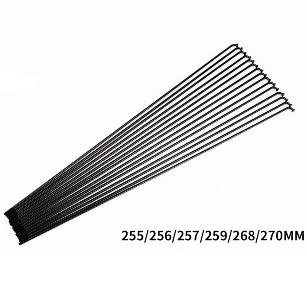 Motoforti Fahrradspeichen 14G 185mm - Kohlenstoffstahl Speichen Set Schwarz