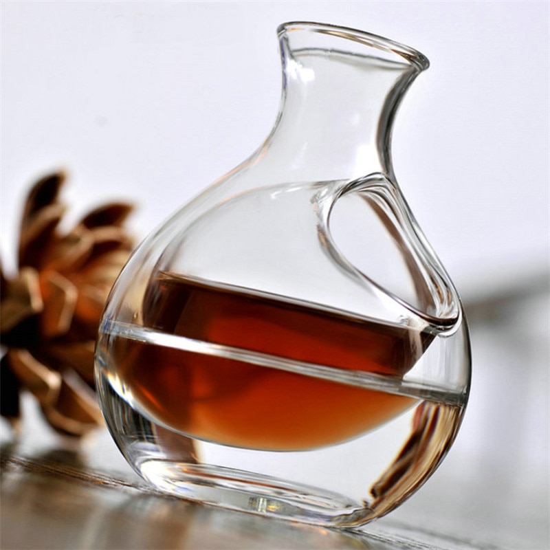 Botella de vino de vidrio agujero bien hielo jarra nido de hamsters de Brandy, whisky cerveza jarra transparente jarra para vino Superior Bar herramientas