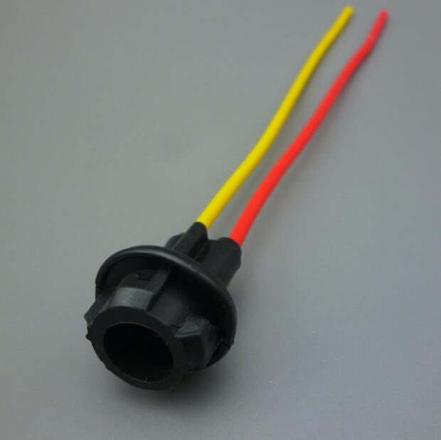 Shhworldsea 2 stk  t10 w5w t5 blød pære holder adaptere kabel led pære stik sokkel kile base pære stik: T10li-2 stk