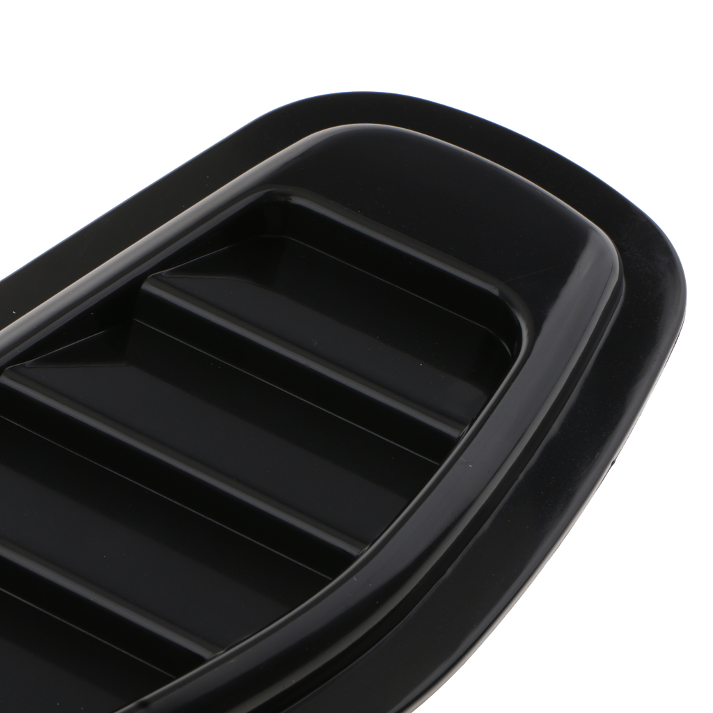 2 Pieces Air Flow Intake Turbo Bonnet Hood Side Vent Grille Cover Black