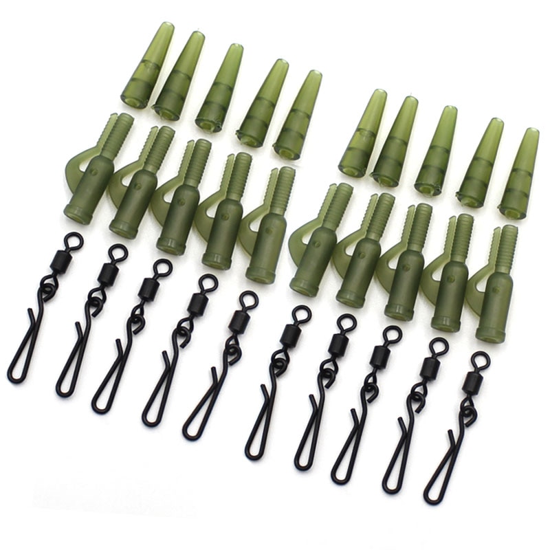 Émerillon rapide pour pêche à la carpe,pinces à plomb, appareil, accessoire, 30 pièces,