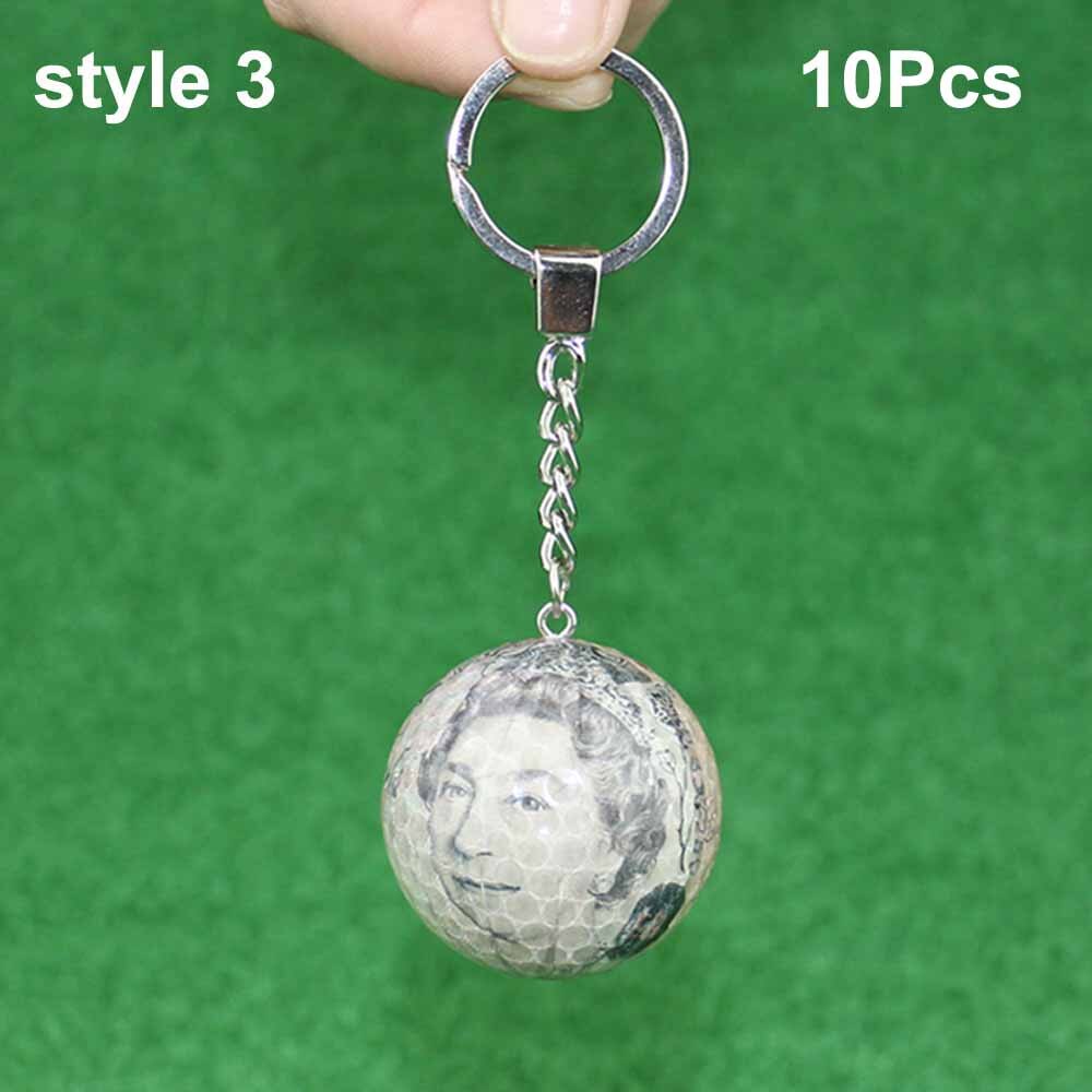 10 Stks/partij Golfbal Grappige Synthetische Rubber Hars Golfen Praktijk Ballen Met Sleutelhanger: style 3