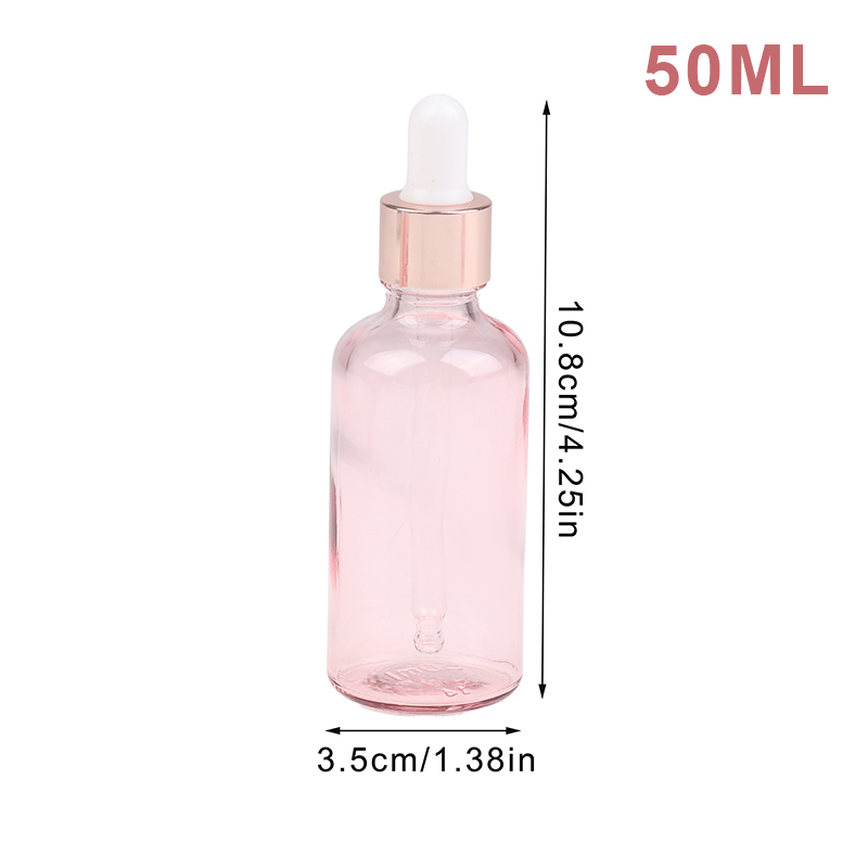 Tropfflaschen, nachfüllbar, 5–100 ml, Rosendeckel, Kosmetikbehälter, rosa Glas, Aromatherapie-Flüssigkeit für ätherische Massageöl-Pipette: Pflaume