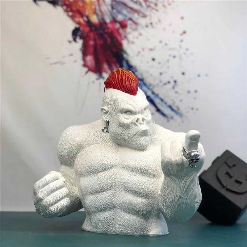 Statue de gorille King Kong en résine, Sculpture de personnalité, décoration créative pour la maison, ornements de salon,: Type A-3