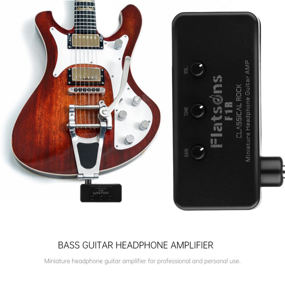 1 Set Miniature Bass Guitar Headphone Amp Mini Portable Pocket Guitar Amplifier