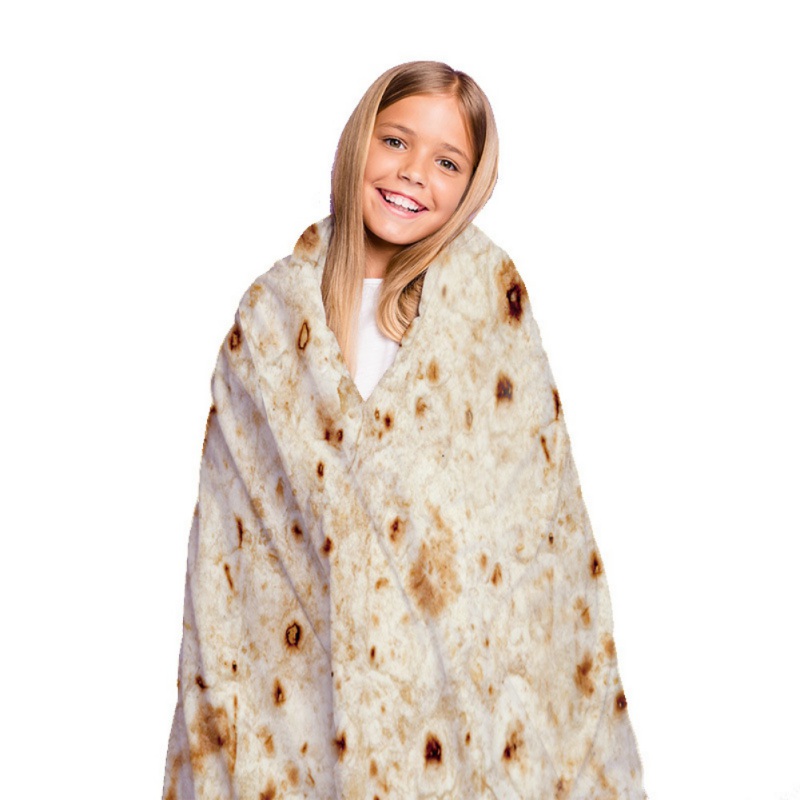 Realistische Lebensmittel Taco Burrito Tortilla Decke Weiche Flanell wickeln Neuheit Decke Erwachsene Babys Und freundlicher Runde Decke # L