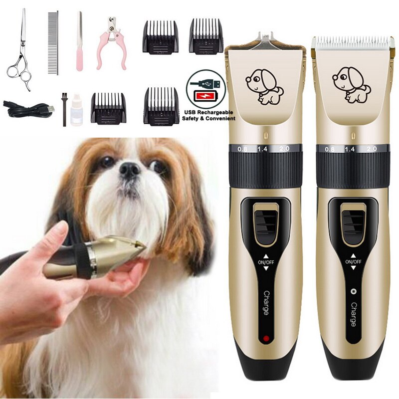Rechargeable Low-noise Cat Dog Hair Trimmer Electrical Pet Hair Clipper Remover Cutter Grooming Pets Dog Hair Cut