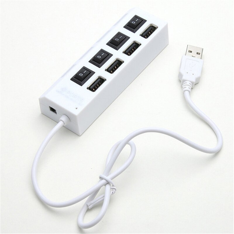 USB Hub 2.0 High Speed 4 Port USB 2.0 Hub Splitter On/Off Switch for Laptop PC