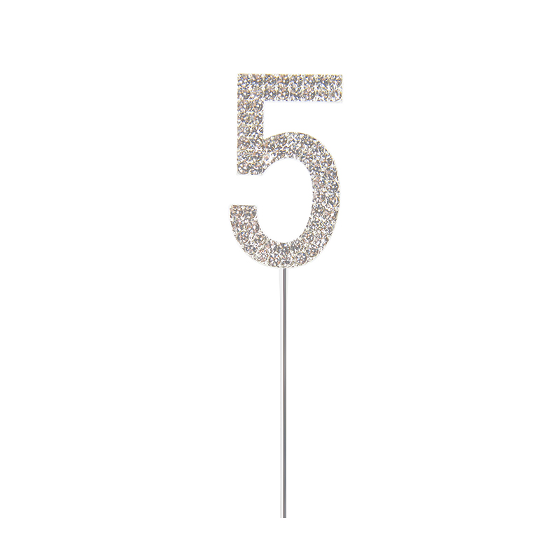 Glitter Alloy Rhinestone 0-9 Number Cake Toppers Gold Silver Digital Cupcake Topper Wedding Birthday Party Dessert Decorations: light green