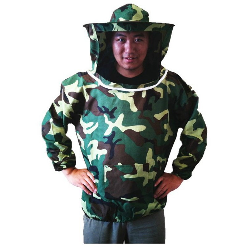Halv længde camouflage bi-bevis tøj bi beskyttelsestøj hel stykke tøj åndbar bi tøj bi-bevis hætte