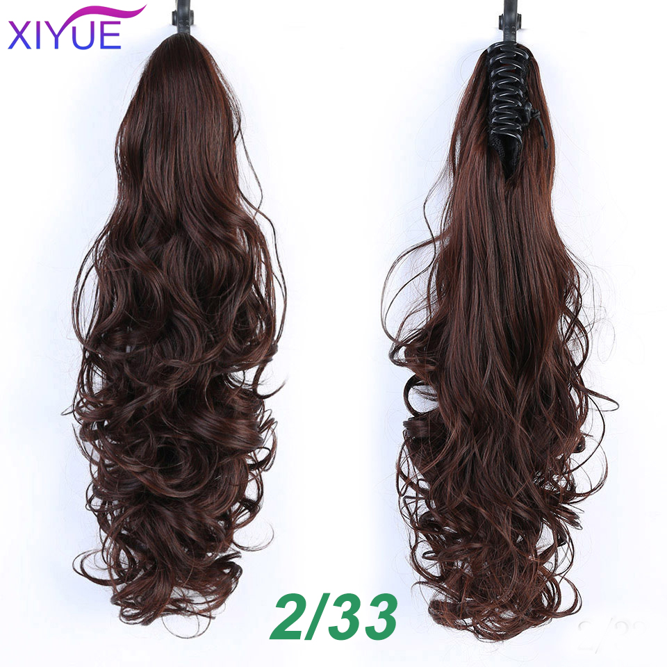 XIYUE Hair Long Water Wavy Clip On Hair Extensions Claw Ponytail Synthetic Hairpiece Heat Resistant Ponytail Synthetic: C06-2-33