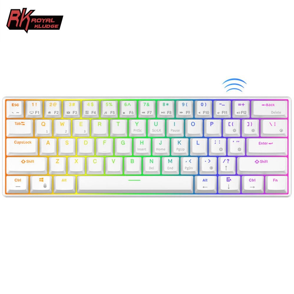 RK61 bezprzewodowa klawiatura mechaniczna klawiatura wymienna na gorąco na PC Bluetooth5.0/2.4Ghz/przewodowa klawiatura do gier tri-mode 61 klawiszy RGB