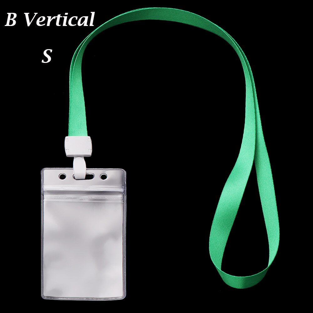 soporte de tarjeta de identificación de 2 lados Horizontal Vertical claro cubierta de tarjeta de trabajo de plástico suave impermeable funda, soporte: B Vertical S