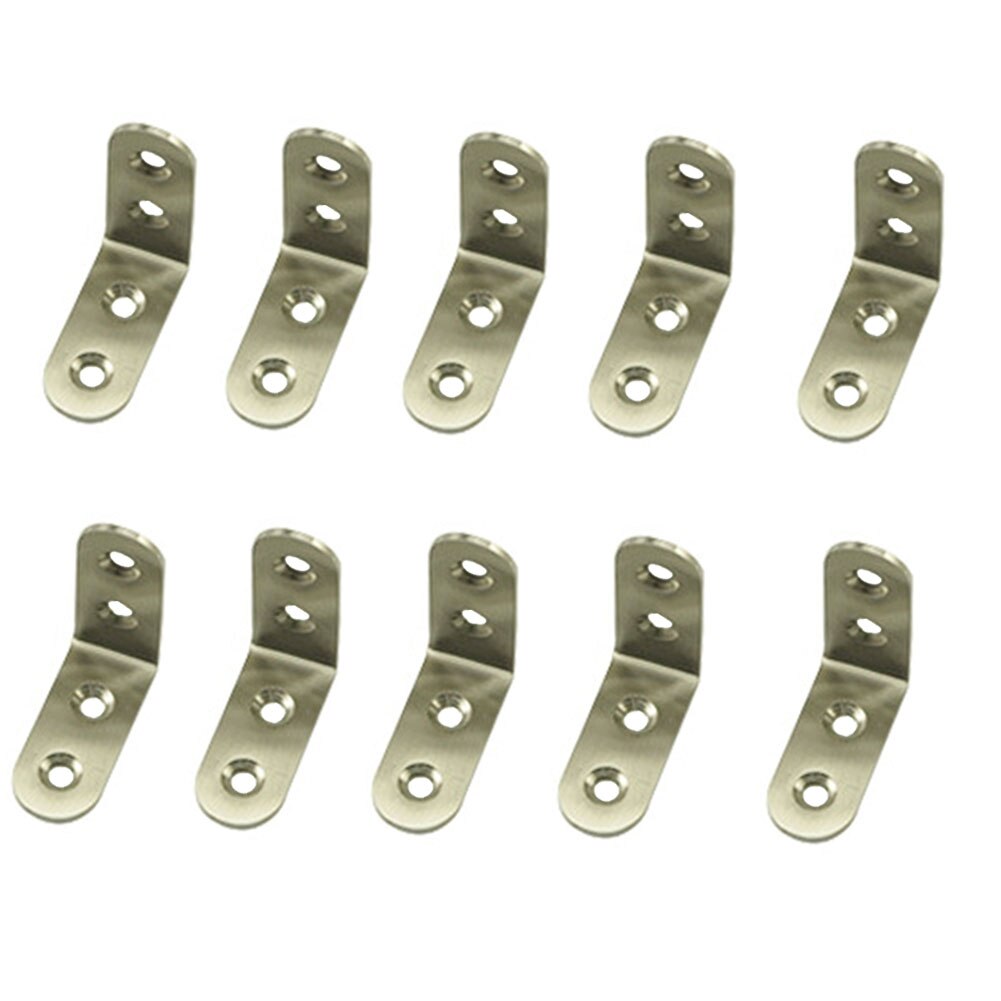 10pcs/set Round Edge Bracket Hardware Right Angle Tools Thickening Shelf 90 Degree Corner Brace Tripod Joint Stainless Steel