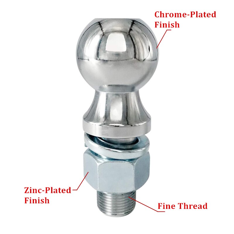 ALWAYSME 2 Inch Chrome Towing Trailer Hitch Balls, 6,000 lbs., 1 inch Shank Diameter, 2 inch Shank Length