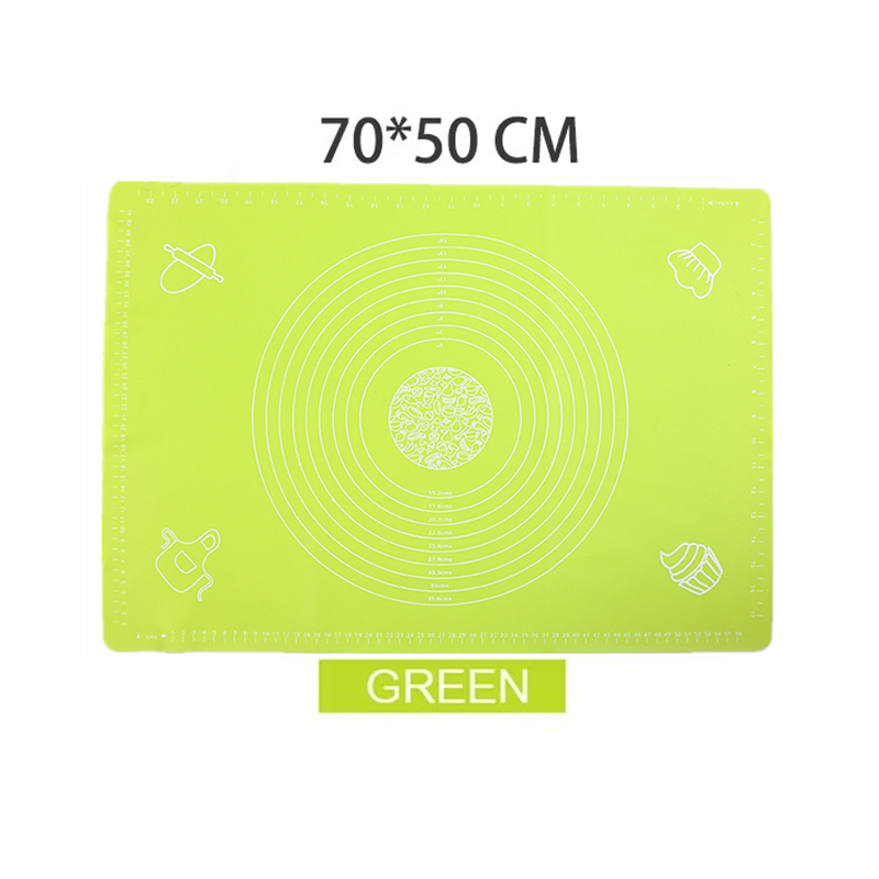 Estera de silicona para hornear, tapetes para masa para amasar, hoja para pastel de Pizza, utensilios para parrilla, utensilios para hornear, almohadilla de mesa, accesorios de pastelería de cocina: Verde