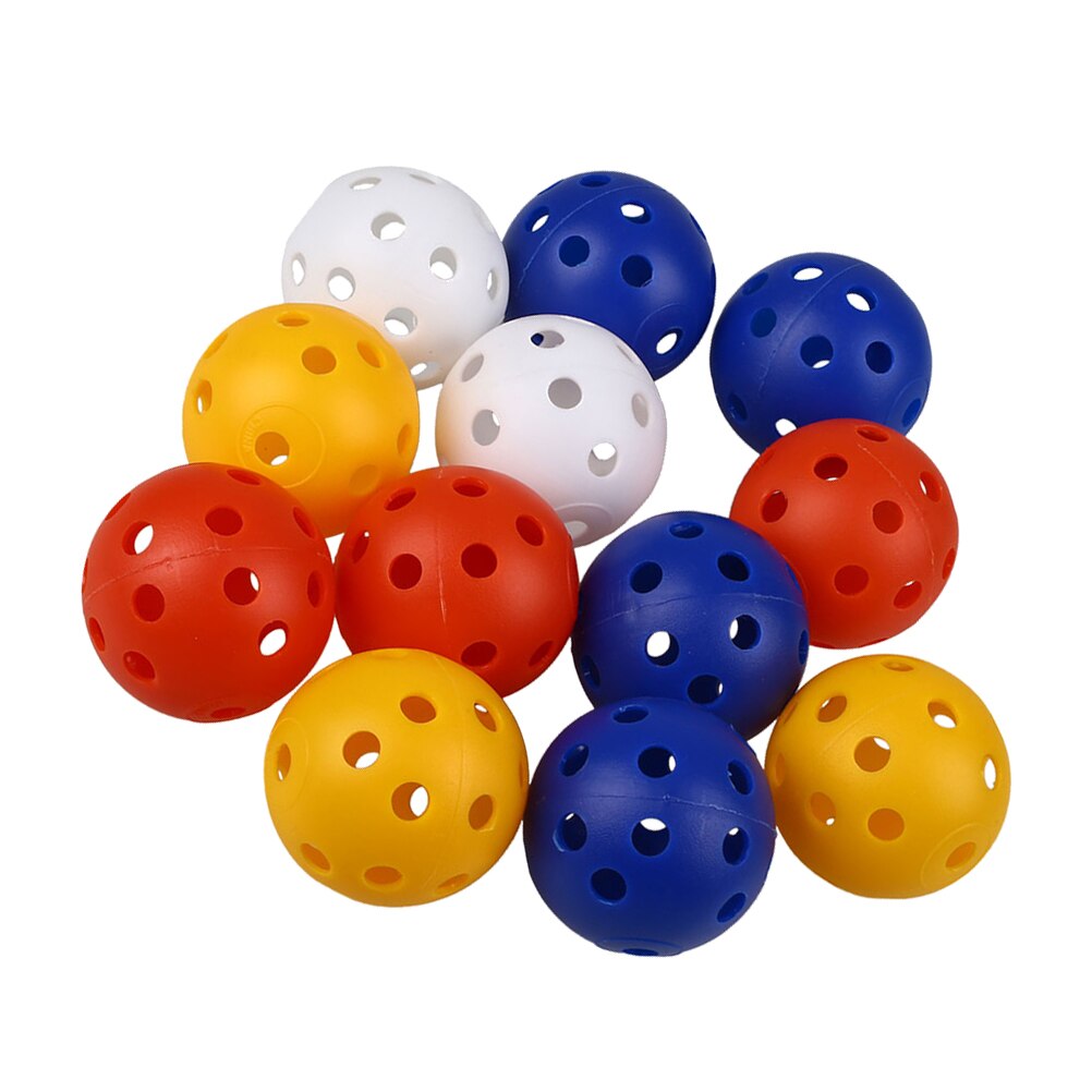 24 PCS/ Pack Perforated Plastic Play Balls Hollow Golf Training Practice Game Balls Sports Balls