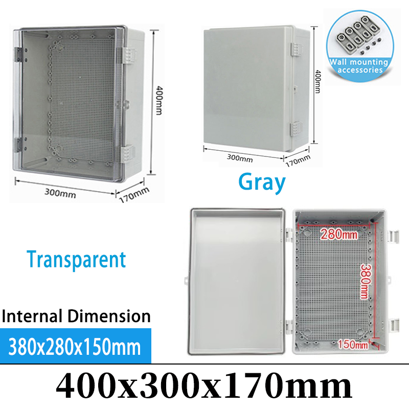 Boîtier électrique en plastique IP66, boîte de jonction de puissance ABS, boîte de Distribution étanche extérieure pour projet d'instruments électriques: 4XL / GRIS
