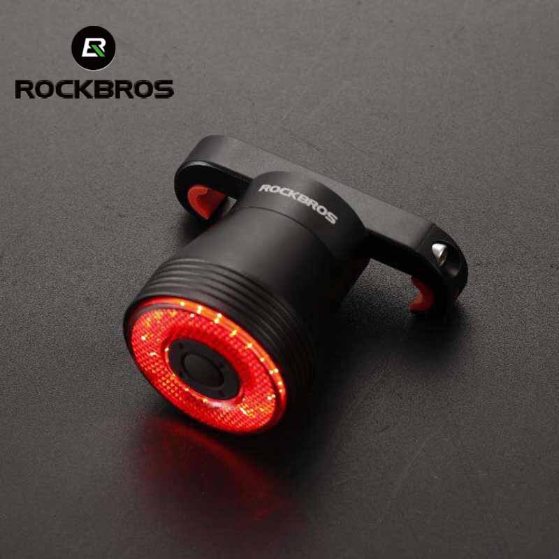 ROCKBROS Bike Light Q5 Smart Sensor USB LED Rear Cycling Lights MTB Taillight bike accessories luz bicicleta Bicycle Back Light
