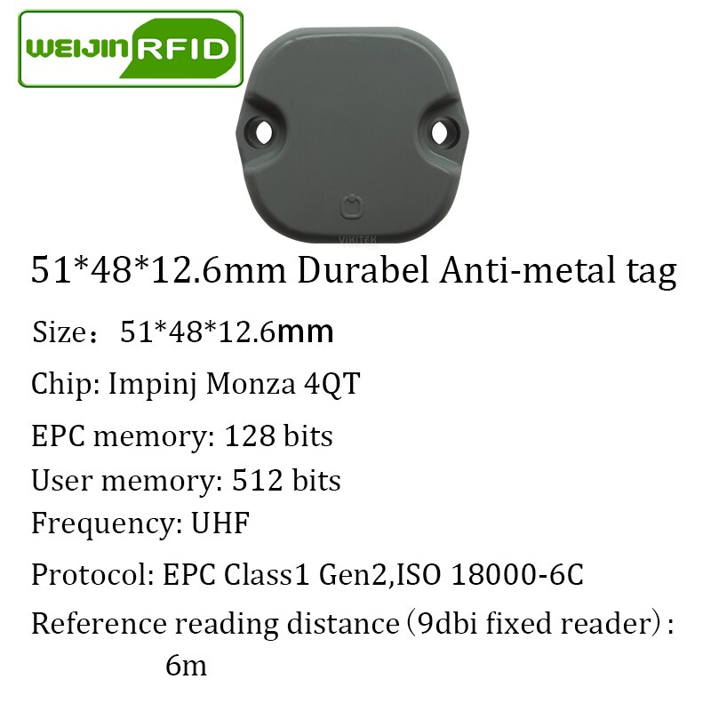 UHF RFID metal tag omni-ID EXO750 915m 868mhz Impinj Monza4QT 5pcs durable ABS smart card passive RFID tags