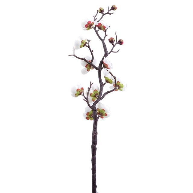 Ciruela flores de cerezo artificiales flores de seda ramas de cerezo hogar mesa de salón decoración para habitación bricolaje decoración de boda: Light Pink